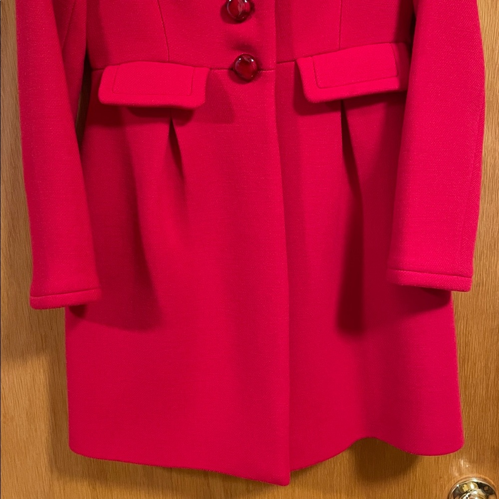 Kate Spade Womens Red Pea Wool Winter Coat Size 0 - Picture 4 of 11
